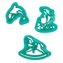   Marcipán és fondant kiszúró, delfinek és hintaló, 3 db/szett