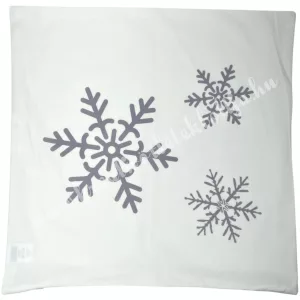 Textil párnahuzat, hópehely, 45x45 cm