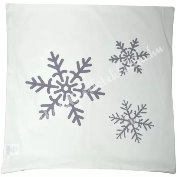 Textil párnahuzat, hópehely, 45x45 cm