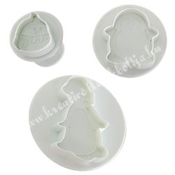 Marcipán, fondant kiszúró, pingvinek, 3 darab/csomag
