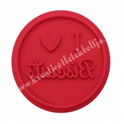 Sütipecsét fogó nélküli, I LOVE BISCUIT, 6,1 ×1,2 cm