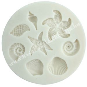 Marcipán, fondant mintázó, szilikon, kagylók, 7 cm