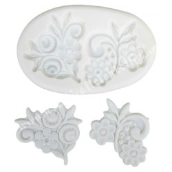 Marcipán és fondant mintázó, szilikon, virág inda