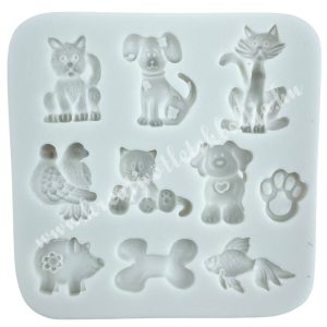 Marcipán, fondant mintázó, szilikon, háziállatok