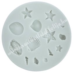   Marcipán, fondant mintázó, szilikon, kagylók, tengeri csillagok, 10 cm