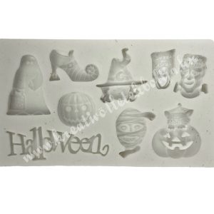 Marcipán és fondant mintázó, szilikon, Halloween