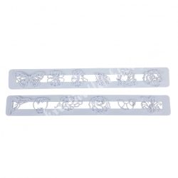   Marcipán és fondant kiszúró, virág+gyümölcs, 2 db/szett