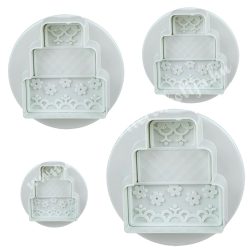 Marcipán és fondant kiszúró, emeletes torta, 4 db/szett