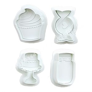 Marcipán és fondant kiszúró, édességek, 4 db/csomag