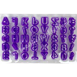   Marcipán és fondant kiszúró, betűk és számok, 40 db/szett