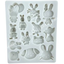 Marcipán és fondant mintázó, szilikon, nyuszik