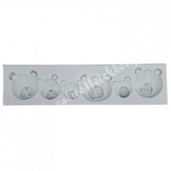   Marcipán, fondant mintázó, szilikon, macifejek sorminta, 15,8x3 cm