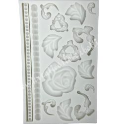 Marcipán, fondant mintázó, virágok és levelek