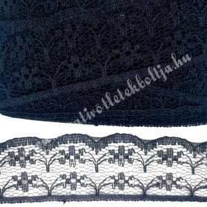 Nylon csipke, fekete, 2,3 cm
