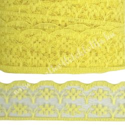 Nylon csipke, citromsárga, 2,3 cm