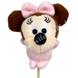 Betűzős Minnie egér, rózsaszín, 9x9 cm