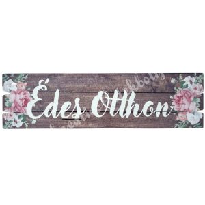 Mdf tábla, téglalap, Édes otthon, barna, 20x5,5 cm