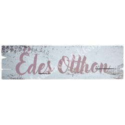 Mdf tábla, téglalap, Édes otthon, fehér, 20x5,5 cm