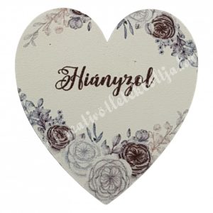 Fa szív, Hiányzol, 6x6,5 cm