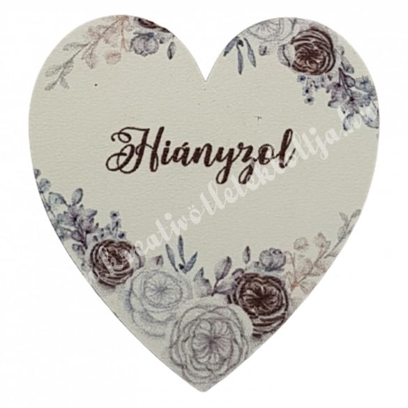 Fa szív, Hiányzol, 6x6,5 cm