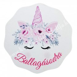   MDF tábla, unikornis virággal, "Ballagásodra", 6,5 cm