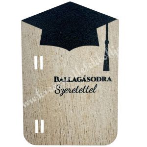 Mdf pénzátadó, diplomasapka, 6x9 cm