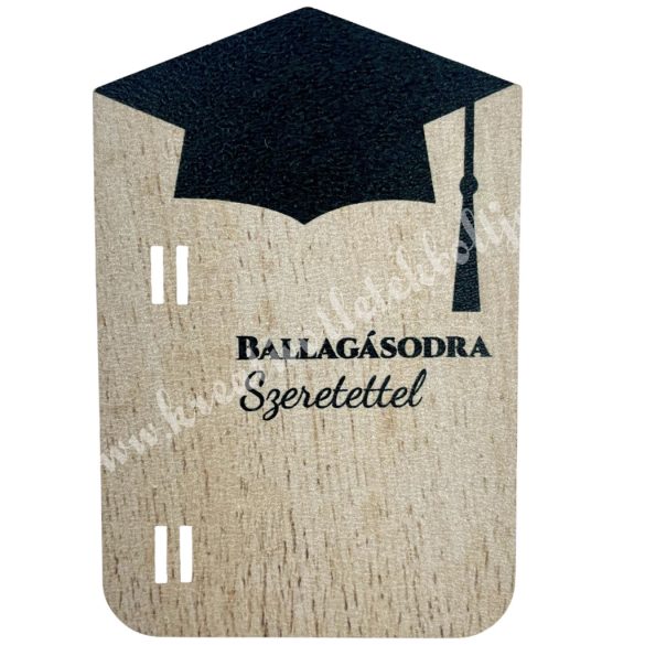 Mdf pénzátadó, diplomasapka, 6x9 cm