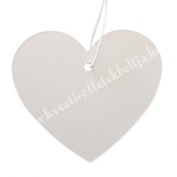 Ajándékkísérő szív, fehér, 7x6 cm