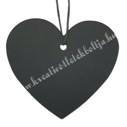Ajándékkísérő szív, fekete, 7x6 cm