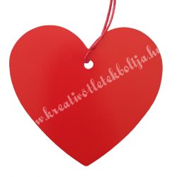 Ajándékkísérő szív, piros, 7x6 cm
