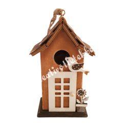 Akasztós madárházikó, fehér ajtóval