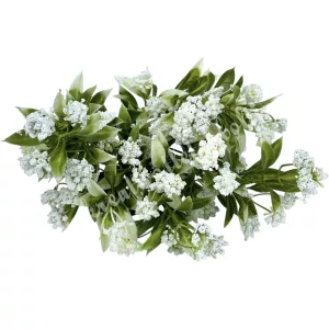 Zöld csokor bogyóval, fehér, 36 cm