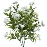 Zöld csokor bogyóval, fehér, 36 cm