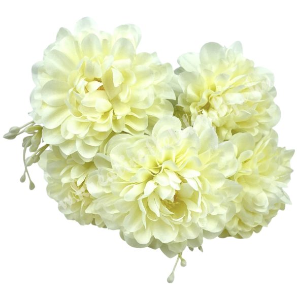 Dália csokor, krém, 30 cm