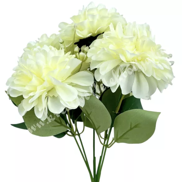 Dália csokor, krém, 30 cm