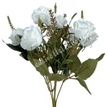 Rózsacsokor, fehér, 27 cm