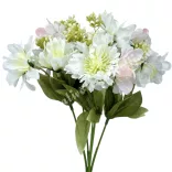 Vegyes virágcsokor, fehér-rózsaszín, 28 cm