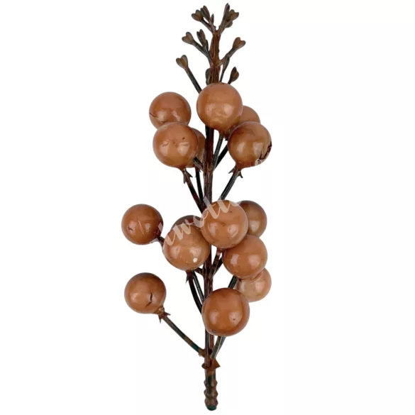 Bogyós ág, barna, 13 cm