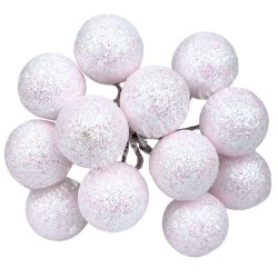  Betűzős csillámos hungarocell golyó, halvány rózsaszín, 2 cm, 12 db/csokor