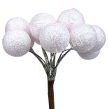 Betűzős csillámos hungarocell golyó, halvány rózsaszín, 2 cm, 12 db/csokor