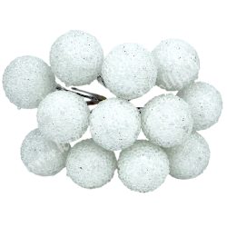   Betűzős cukros hungarocell golyó, fehér, 1,8 cm, 12 db/csokor