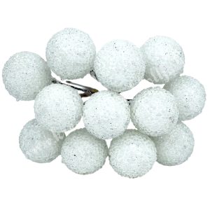 Betűzős cukros hungarocell golyó, fehér, 1,8 cm, 12 db/csokor