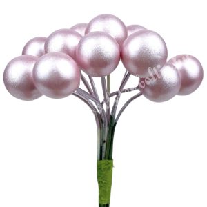 Betűzős hungarocell bogyó, rózsaszín, 1 cm, 12 db/csokor