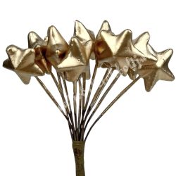   Betűzős hungarocell csillag, arany, 1,8x1,8 cm, 12 db/csokor
