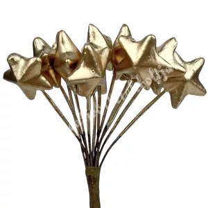 Betűzős hungarocell csillag, arany, 1,8x1,8 cm, 12 db/csokor