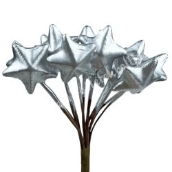   Betűzős hungarocell csillag, ezüst, 1,8x1,8 cm, 12 db/csokor