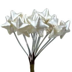  Betűzős hungarocell csillag, gyöngyház, 1,8x1,8 cm, 12 db/csokor