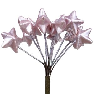 Betűzős hungarocell csillag, rózsaszín, 1,8x1,8 cm, 12 db/csokor