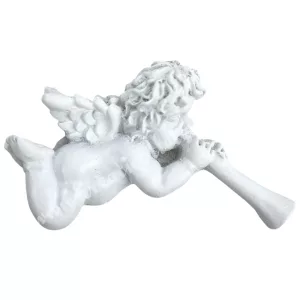 Ragasztható polyresin angyal trombitával, 4x3 cm