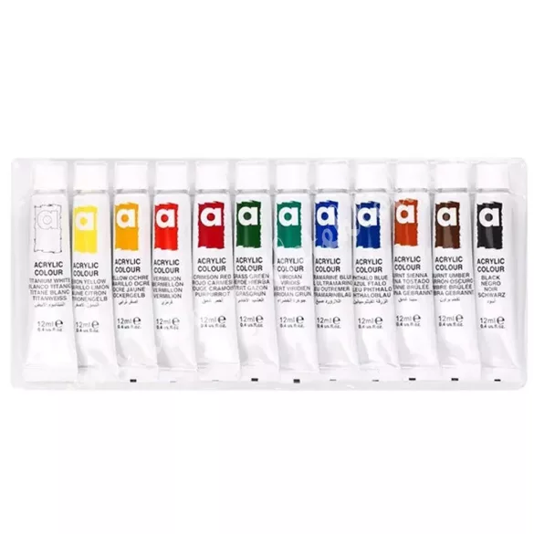 SINOART akrilfesték készlet, 12x12 ml
